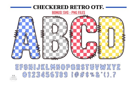 Checkered Retro Font: A Playful, Textured Display Typeface