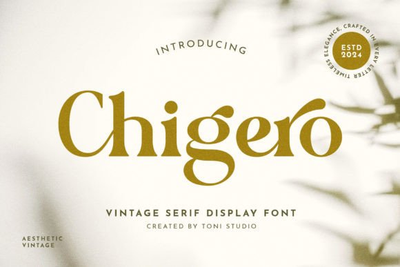 Chigero: A Bold Retro Serif Font for Handmade Labels & Printables