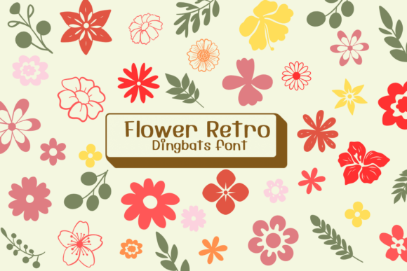 Flower Retro: A Whimsical Dingbat Font for Digital Branding