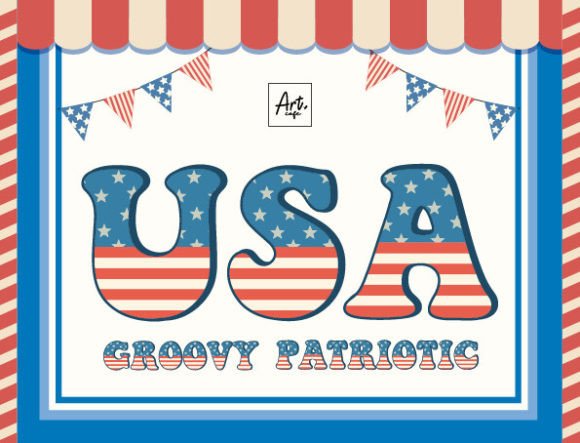 Groovy Patriotic: A Vibrant Color Font for Bold Digital Branding