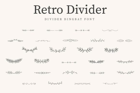 Retro Divider: A Botanical Dingbat Font for Editorial Charm