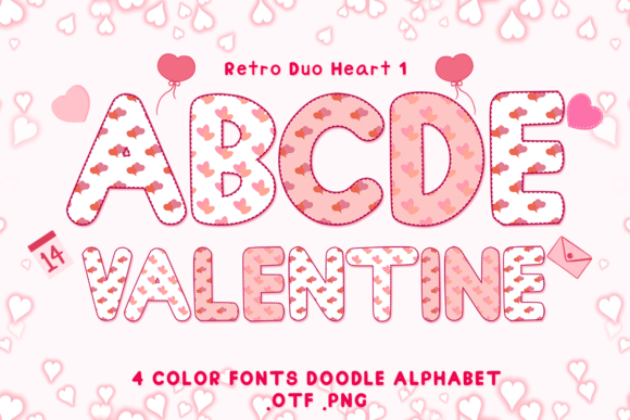 Retro Duo Heart 1: A Playful, Heartfelt Display Font for Digital Brands