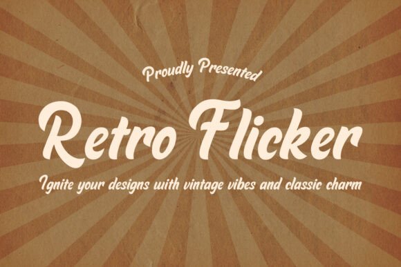 Retro Flicker Font: Vintage Glow for Handmade Labels & Printables