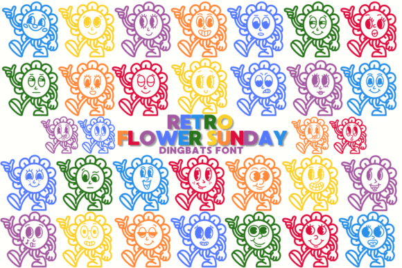 Retro Flower Sunday: A Floral Dingbats Font for Editorial Charm