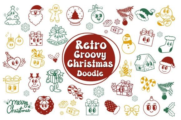 Retro Groovy Christmas Font for Festive Web Design