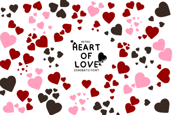 Retro Heart of Love: A Sketch-Style Dingbats Font for Editorial Warmth