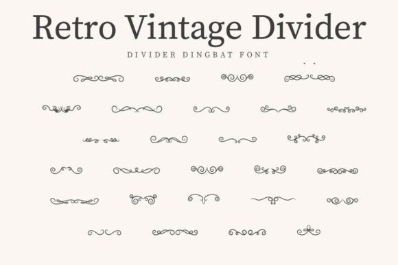 Retro Vintage Divider: A Charming Dingbat Font for Brand Personality