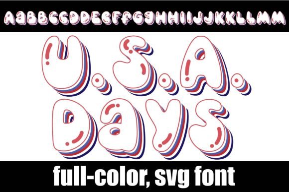 Usa Days: A Patriotic Color Font for Small Business Branding