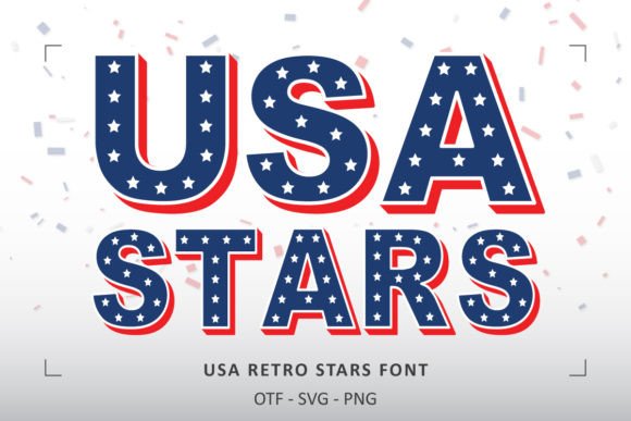 Usa Retro Stars Font: A Bold, Patriotic Display Typeface for Digital Design